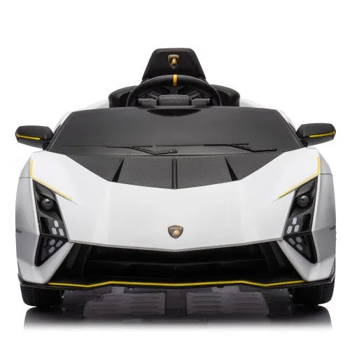 2025 Upgraded 12V Kids Licensed Lamborghini Aventador Autentica Ride On Car 1 Seater, LED Lights, Remote, 3-7kph