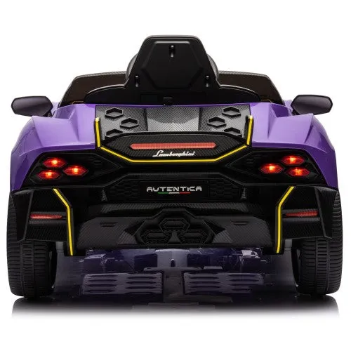 2025 Upgraded 12V Kids Licensed Lamborghini Aventador Autentica Ride On Car 1 Seater, LED Lights, Remote, 3-7kph