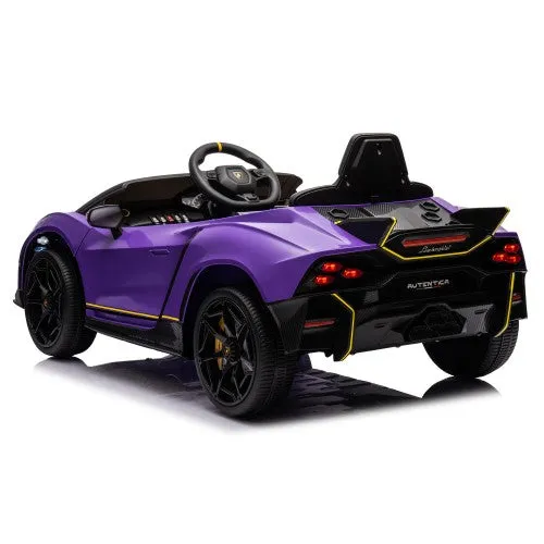 2025 Upgraded 12V Kids Licensed Lamborghini Aventador Autentica Ride On Car 1 Seater, LED Lights, Remote, 3-7kph