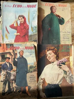 4 French Petit Echo de la Mode from 1954 and 1955