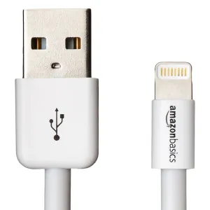 Amazon Basics (3ft) MFi Certified USB Cable for iPhone/iPad/iPod - White