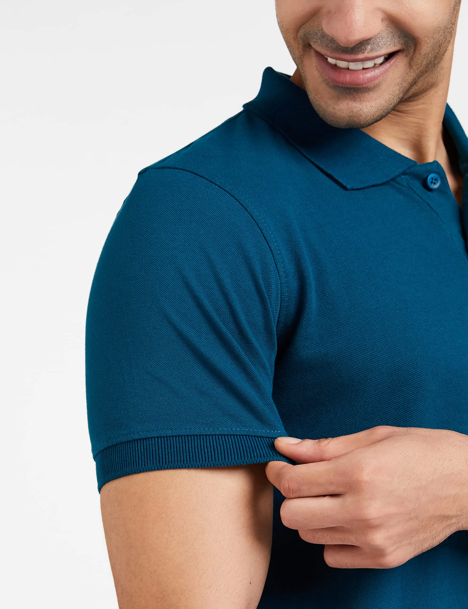 Amazon Brand - Symbol Men's Solid Regular Polo Shirt (AW17MPCP-SINGLE_Fog Teal XL)