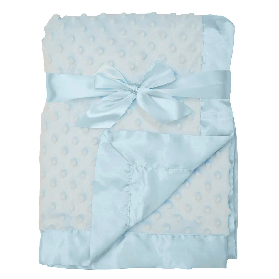 American Baby Chenille Minky Dot & Satin Receiving Blanket