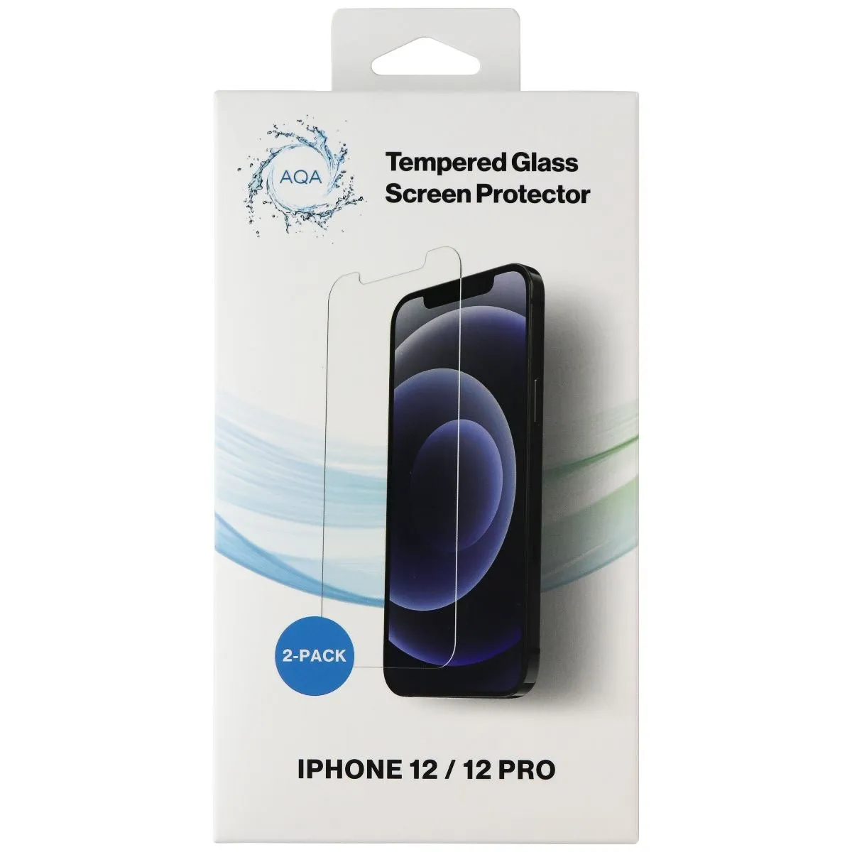 AQA Tempered Glass (2-Pack) Screen Protector for Apple iPhone 12 and 12 Pro