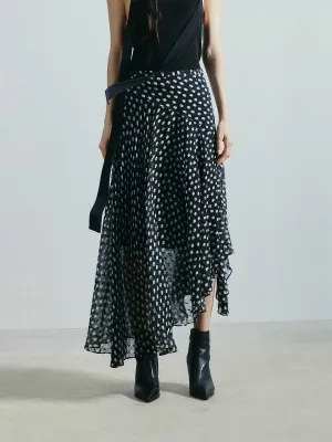 Asymmetric Polka Dot Skirt