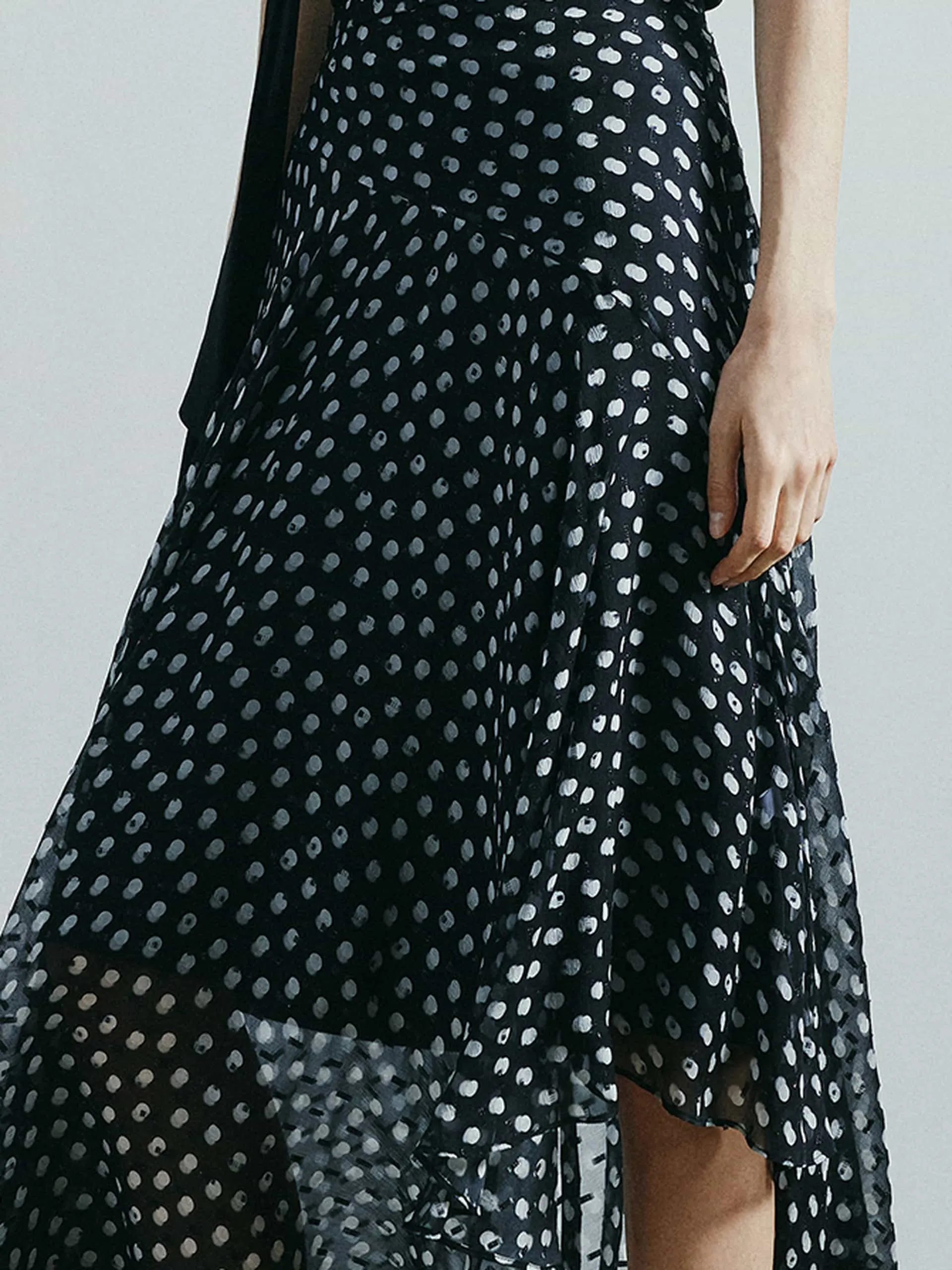 Asymmetric Polka Dot Skirt