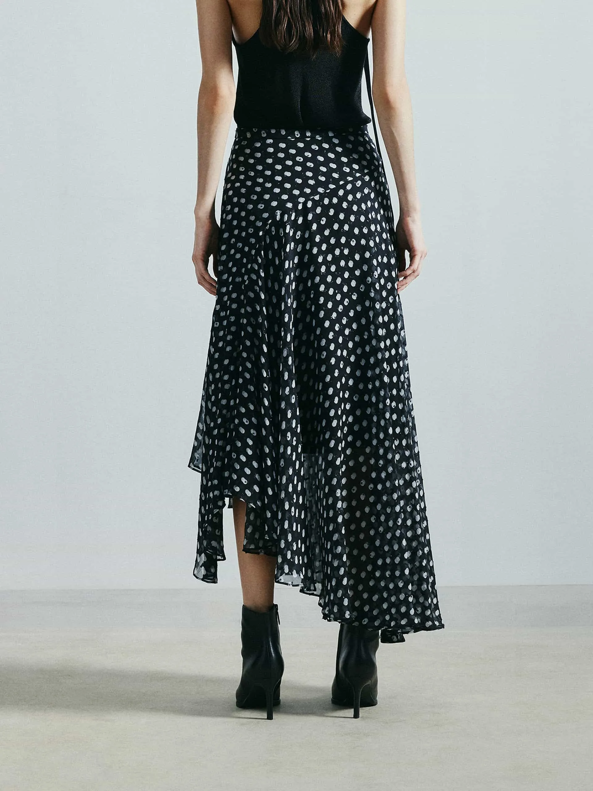 Asymmetric Polka Dot Skirt