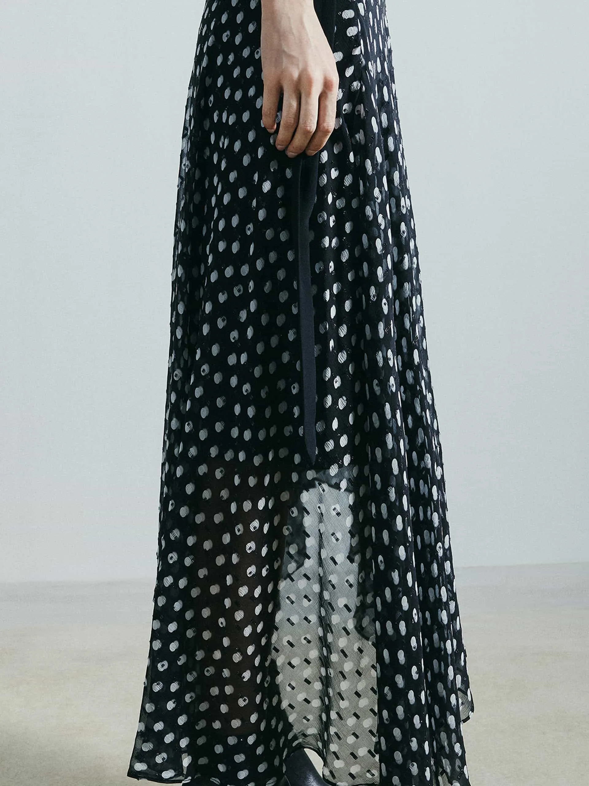 Asymmetric Polka Dot Skirt