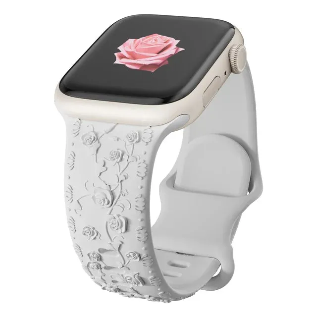 Band for Apple watch straps 44mm 45mm 41mm 49mm 42 46mm Floral Engraved bracelet correa iWatch Series 10 8 7 3 9 ultra 2 SE 40mm