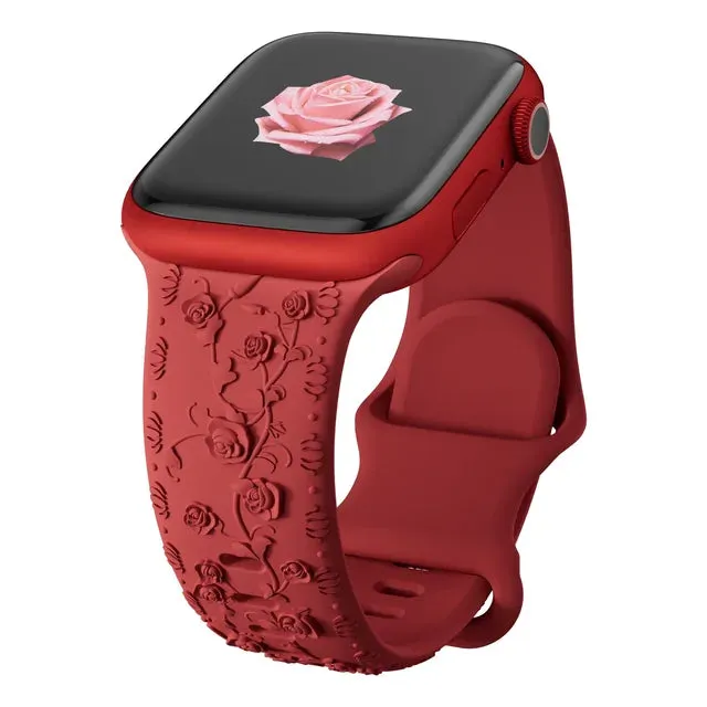 Band for Apple watch straps 44mm 45mm 41mm 49mm 42 46mm Floral Engraved bracelet correa iWatch Series 10 8 7 3 9 ultra 2 SE 40mm