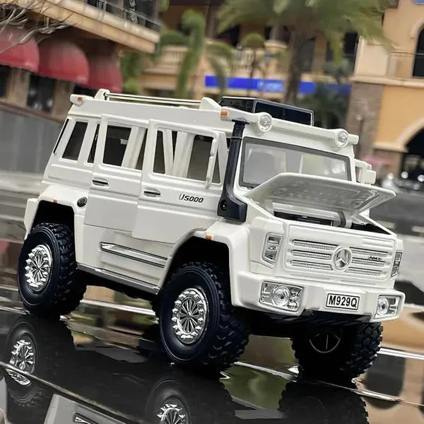 BIG SIZE MERCEDES-BENZ UNIMOG 1:24 DIECAST METAL PULLBACK TOY CAR WITH OPENABLE DOORS & LIGHT, MUSIC BOYS CAR FOR KIDS BEST TOYS GIFTS TOYS FOR KIDS [ COLOE AS PER STOCK ]