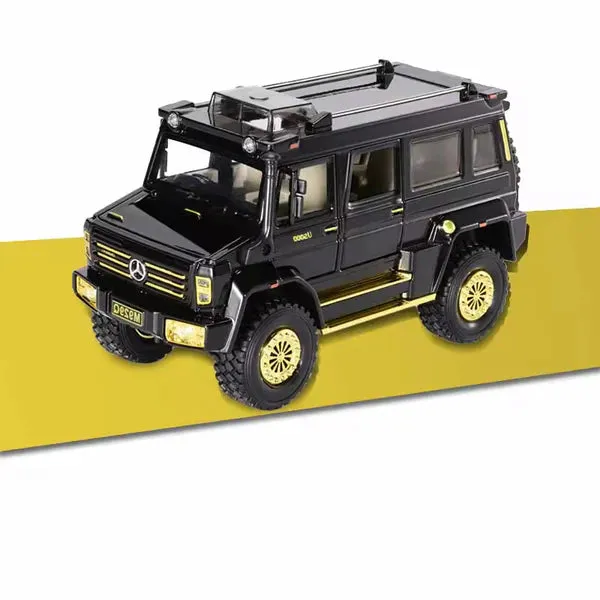 BIG SIZE MERCEDES-BENZ UNIMOG 1:24 DIECAST METAL PULLBACK TOY CAR WITH OPENABLE DOORS & LIGHT, MUSIC BOYS CAR FOR KIDS BEST TOYS GIFTS TOYS FOR KIDS [ COLOE AS PER STOCK ]