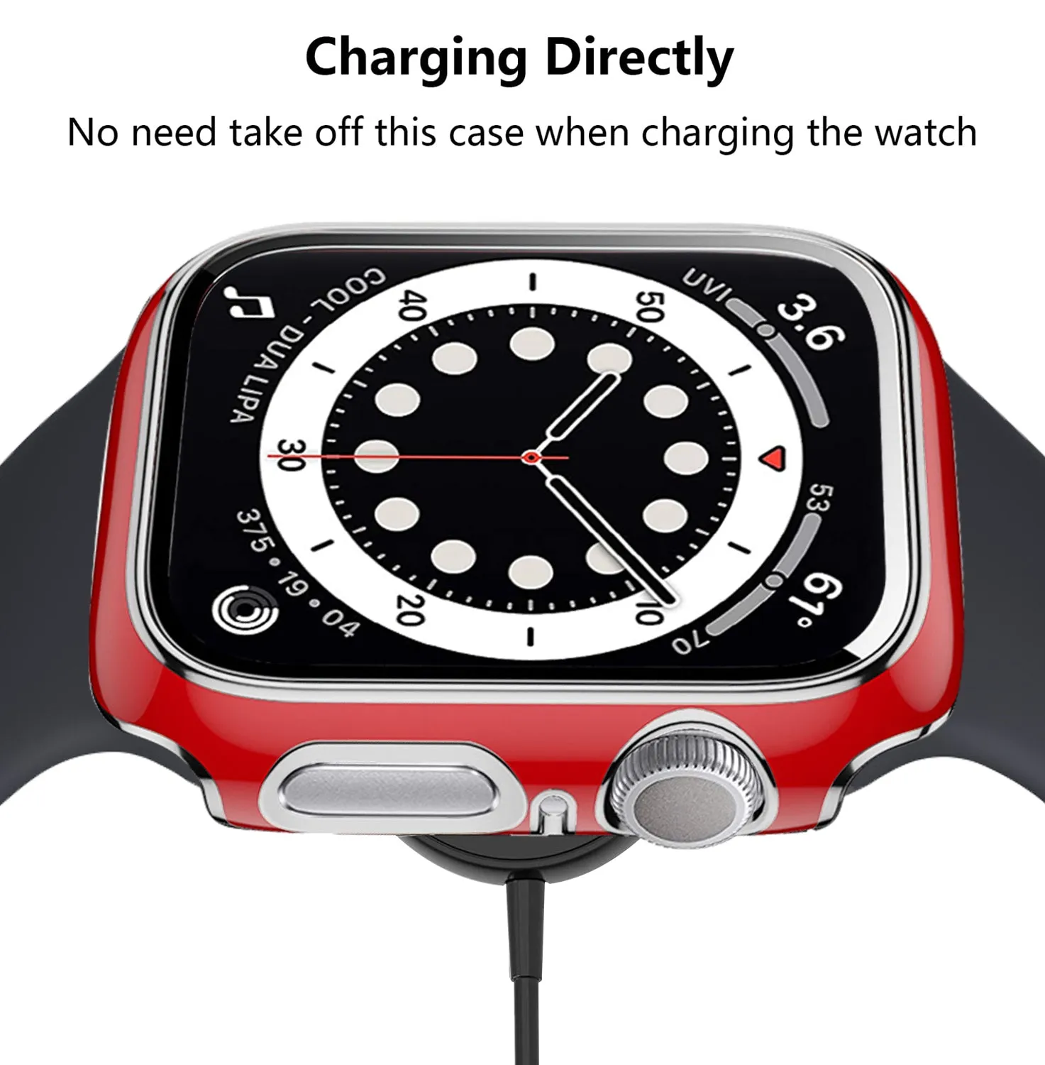 Bumper Case with Screen Protector for Apple Watch-Red