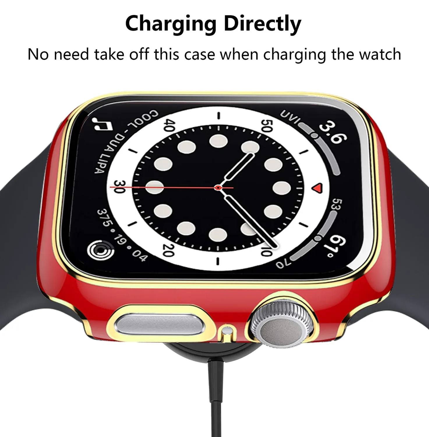 Bumper Case with Screen Protector for Apple Watch-Red