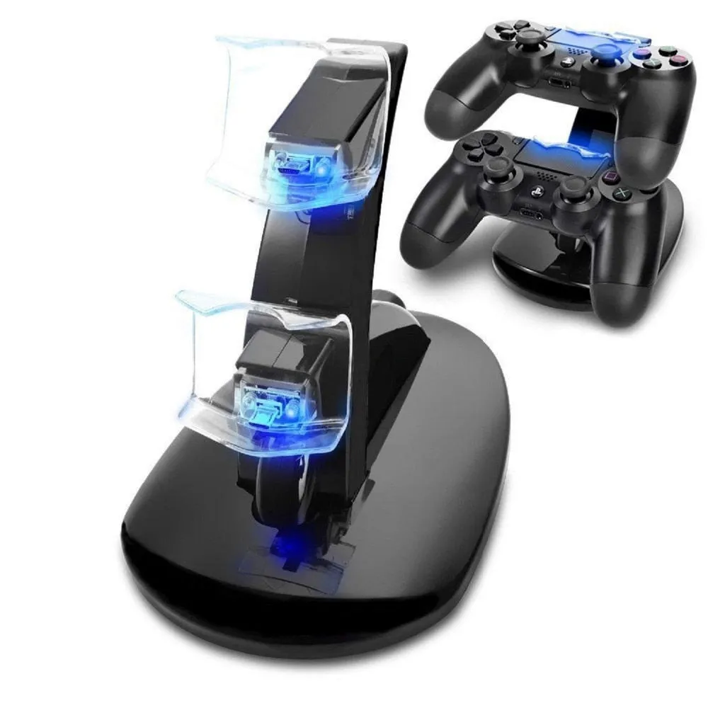 Controller Charger Dock LED Dual USB PS4 Charging Stand Station Cradle for Sony Playstation 4 PS4 / PS4 Pro /PS4 Slim Controller