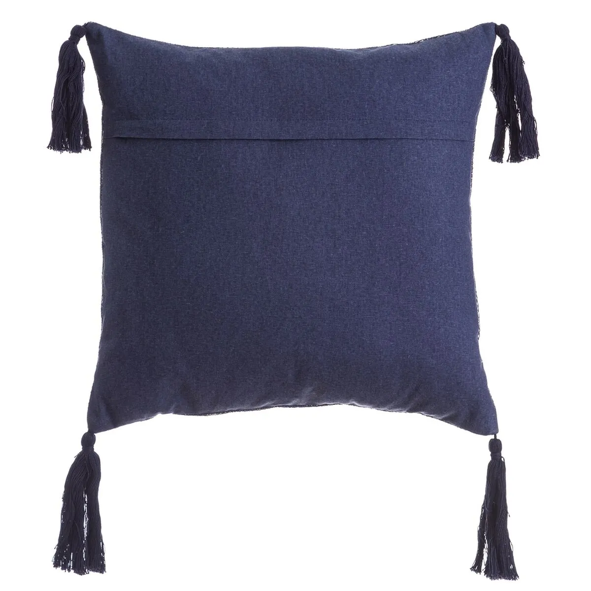 Cushion MEDITERRANEO Navy Blue Polyester Tassels 45 x 10 x 45 cm