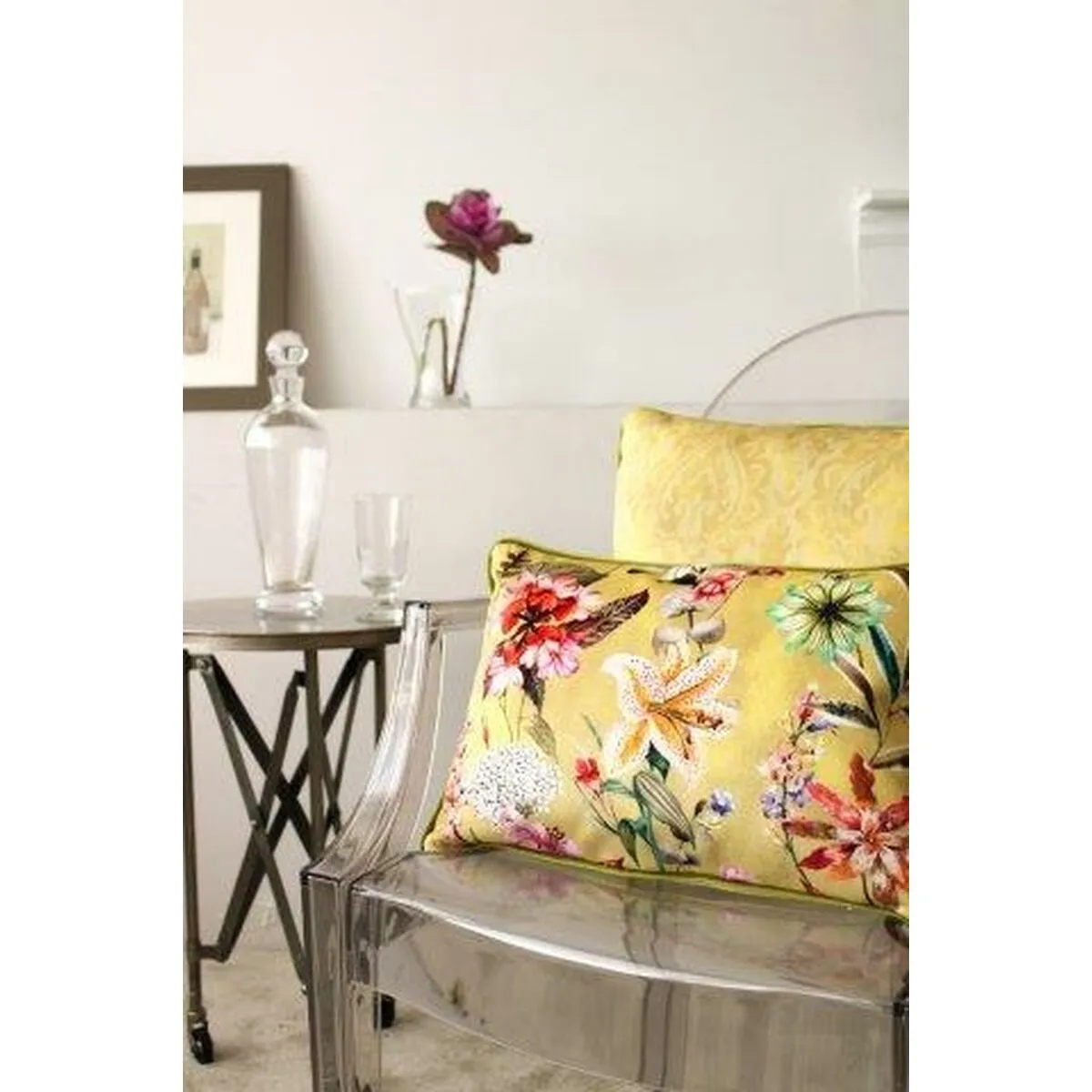 Cushion Romimex Yellow 45 x 45 x 12 cm