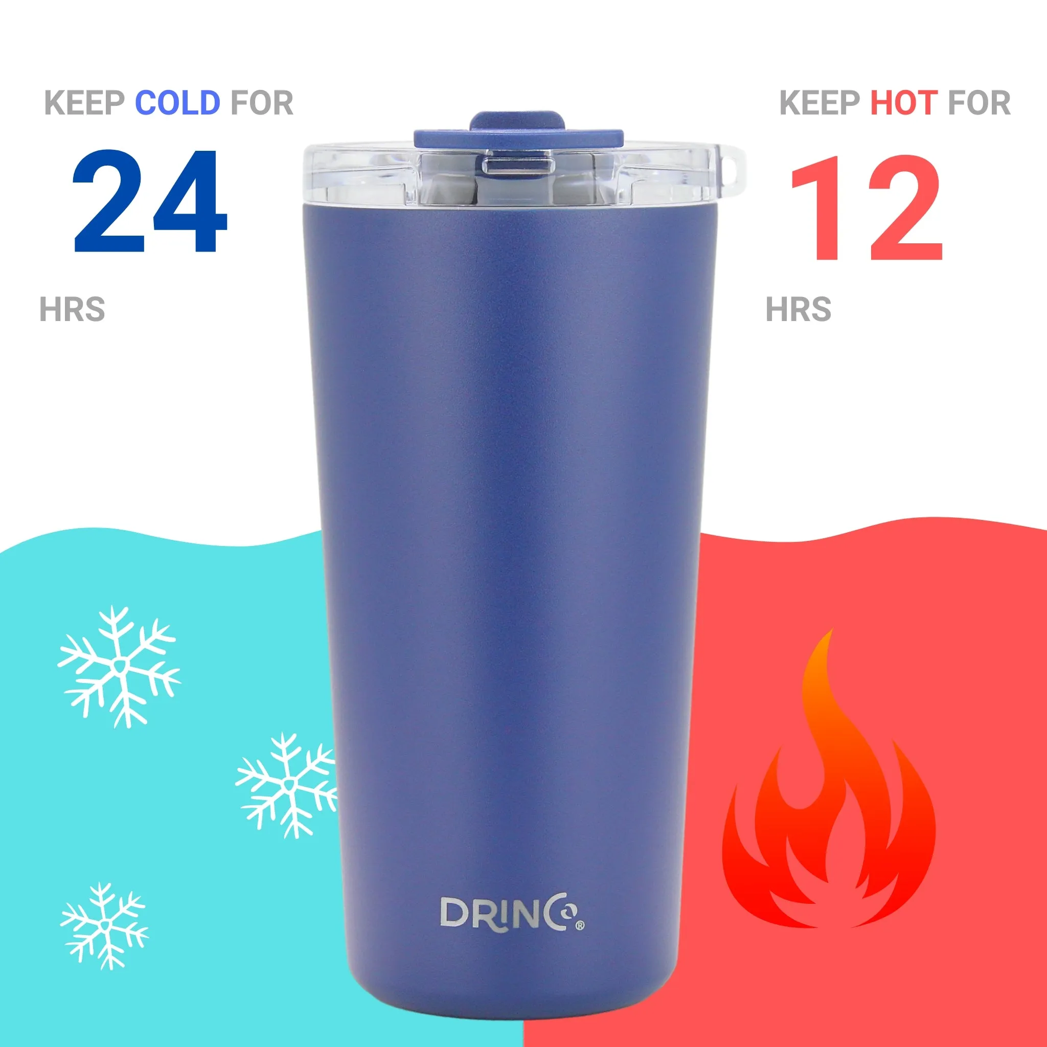 DRINCO®  Seattle 20oz Leakproof Tumbler with Straw - Blue