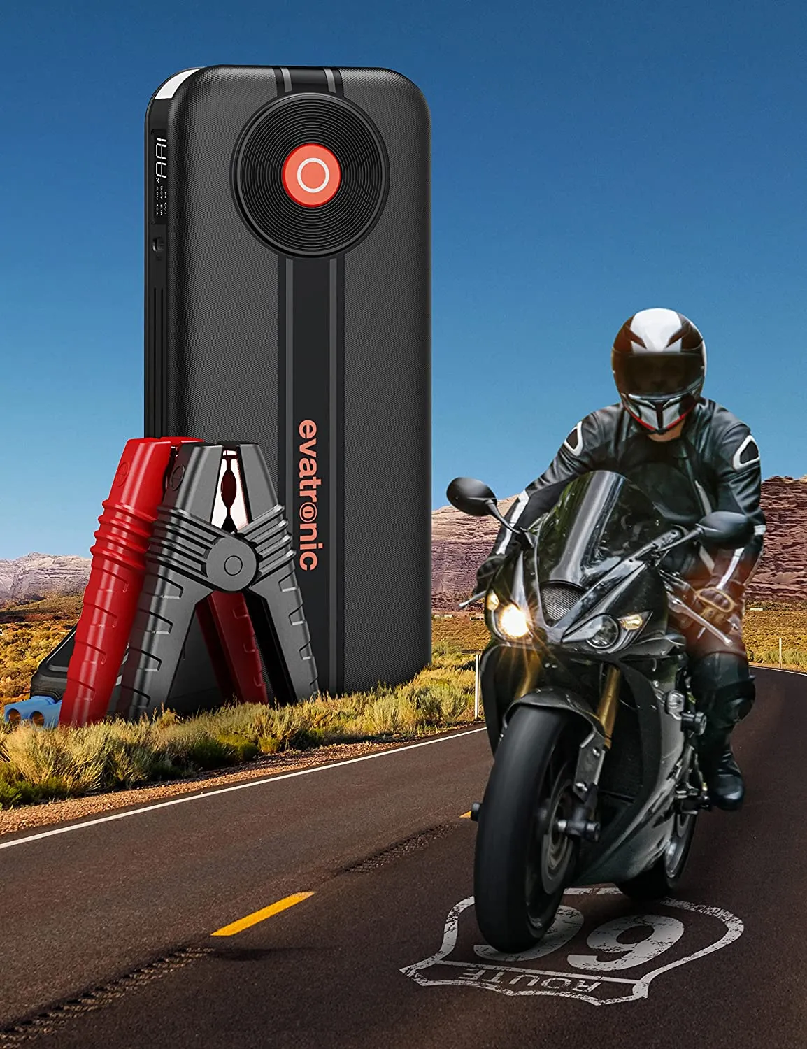 Evatronic Jump Starter 4000A Peak Car Jump Starter, 20,000mAh Portable Battery