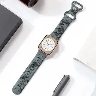 For Apple Watch Band Ultra 8 SE 7 6 5 Silicone Strap iWatch 49mm 40mm 45mm 41mm 42mm Camouflage pattern Wristband belt Bracelet