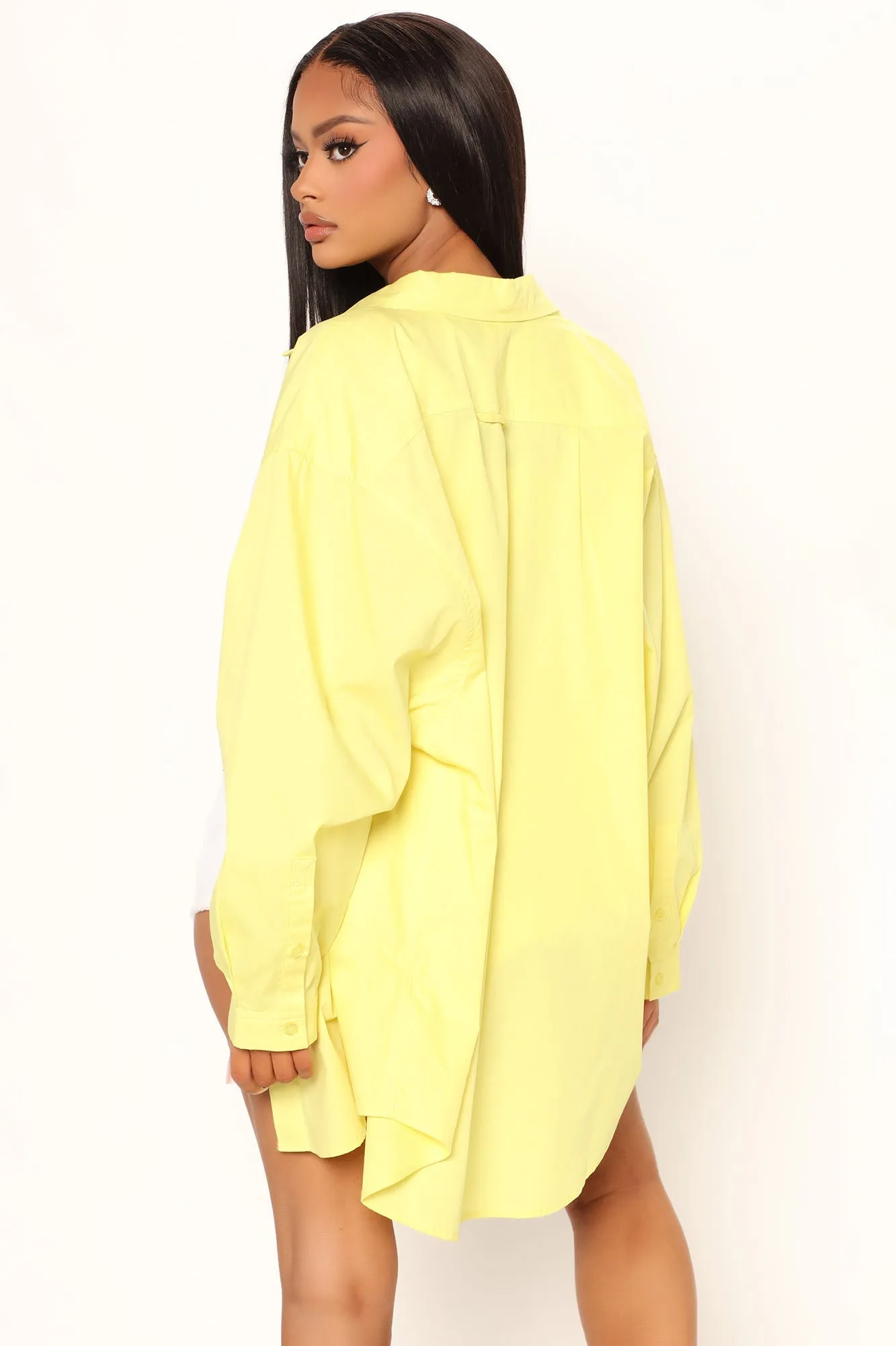 Fully In Charge Oversized Shirt - Yellow