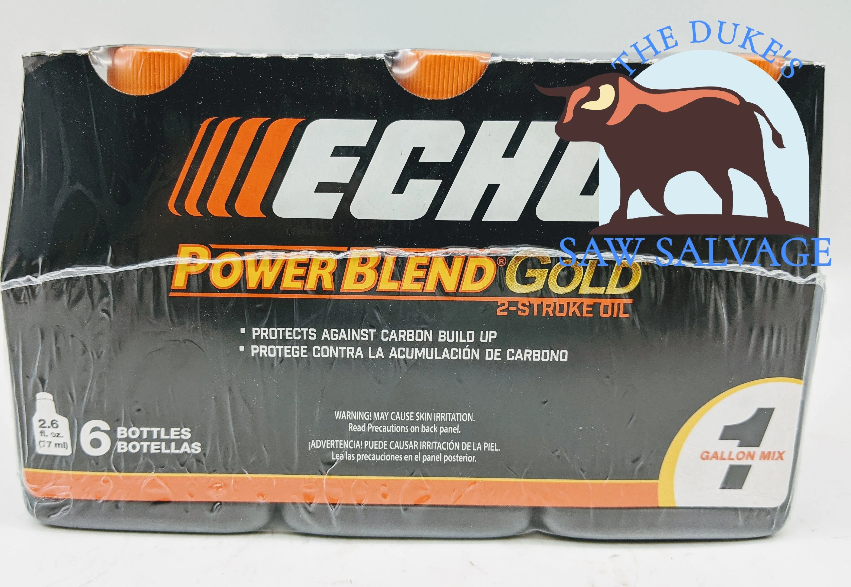 GENUINE ECHO POWER BLEND GOLD 6 PACK, 2.6 OZ BOTTLE 50:1 1 GALLON MIX