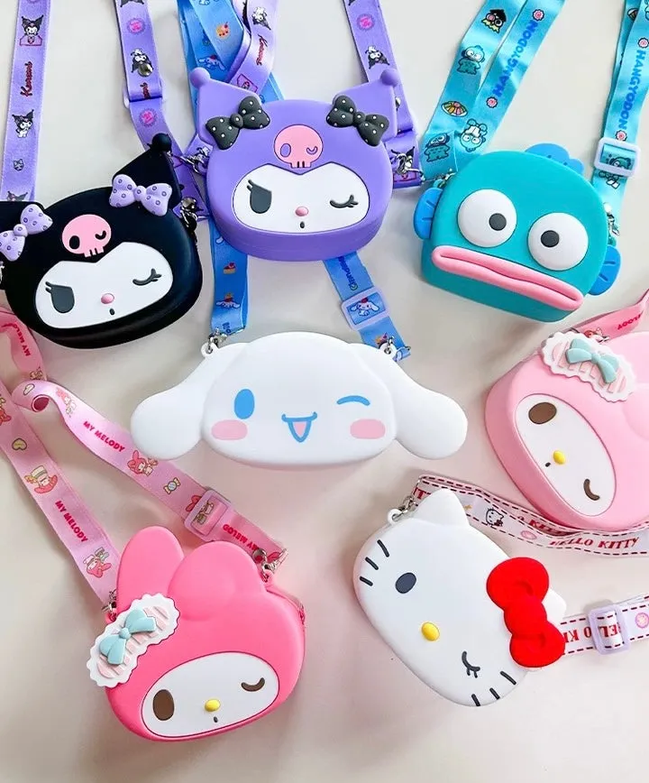 Japan Sanrio Silicone Shoulder Bag | Hello Kitty My Melody Kuromi Cinnamoroll Hangyodon  -  Kawaii Bag Birthday Girlfriend Children Gift