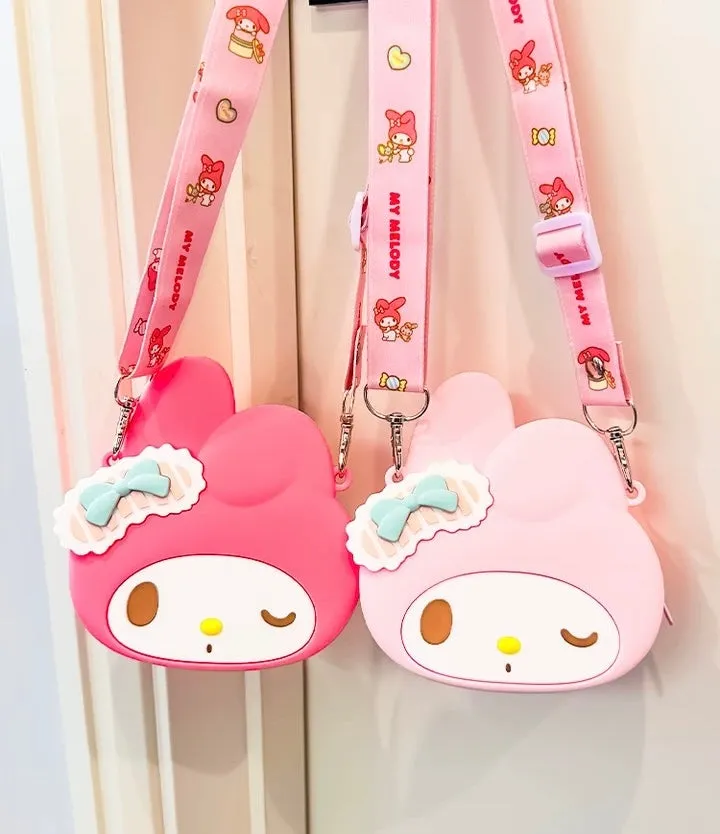 Japan Sanrio Silicone Shoulder Bag | Hello Kitty My Melody Kuromi Cinnamoroll Hangyodon  -  Kawaii Bag Birthday Girlfriend Children Gift