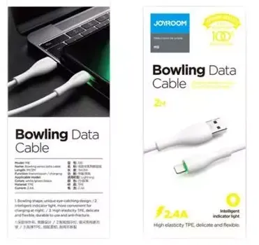 JoyRoom | Bowling Data Cable Series | 2.4A Lightning Cable | 2 Meter | S-2030M8 | White