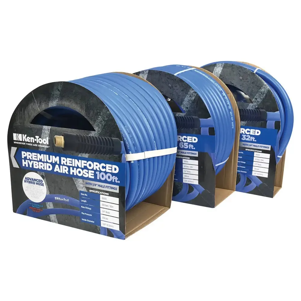 Ken-Tool 1/4" Premium Reinforced Hybrid Air Hoses (3/8" ID)