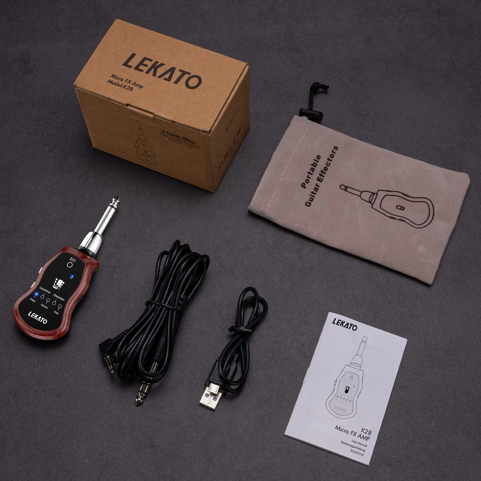 LEKATO Micro FX Guitar Headphone Amplifier