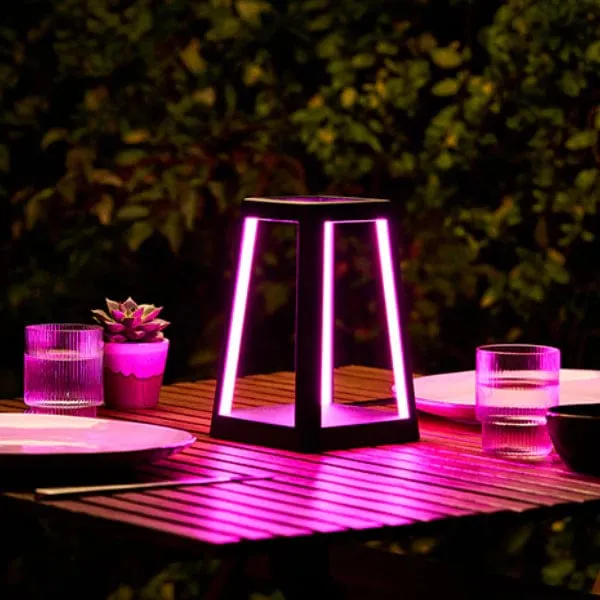 Lexon Lantern Portable LED Lamp with Built-In Qi Wireless Charger