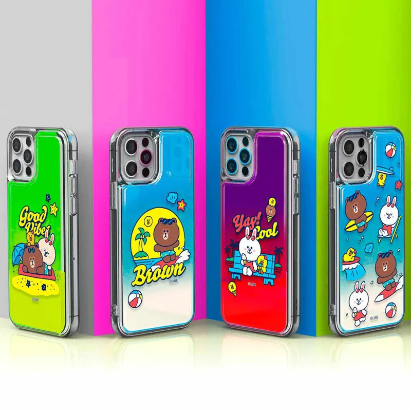 Line Friends Beach Neon Aqua Case Cover