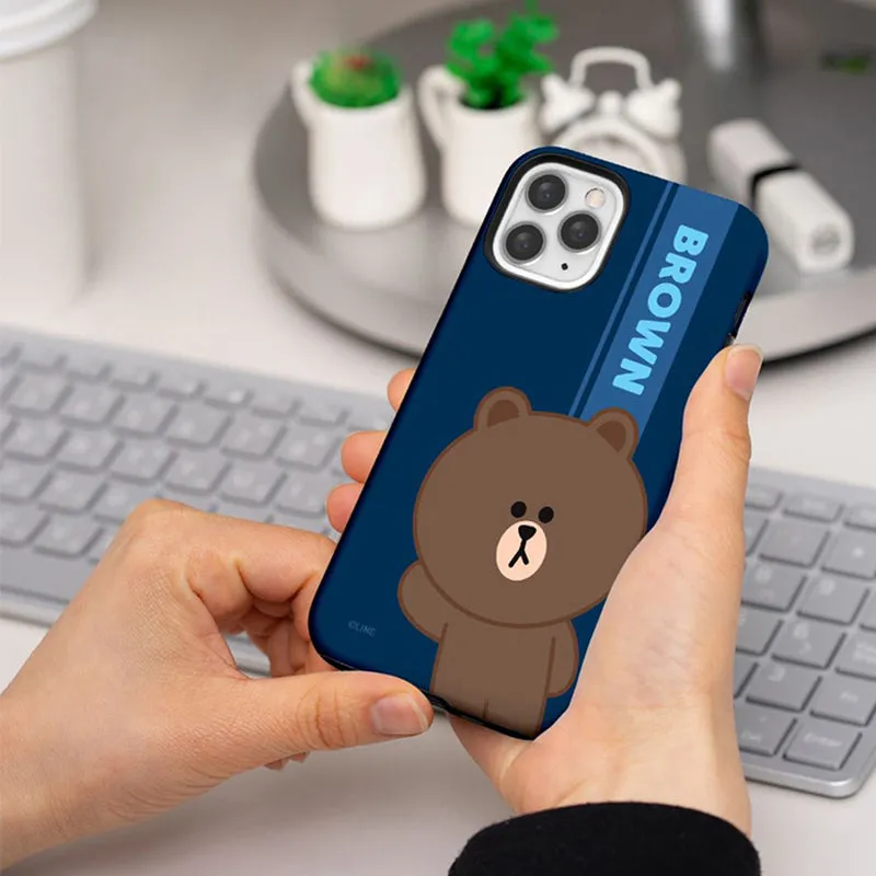 Line Friends Greeting Dual Layer TPU PC Shockproof Guard Up Combo Case Cover