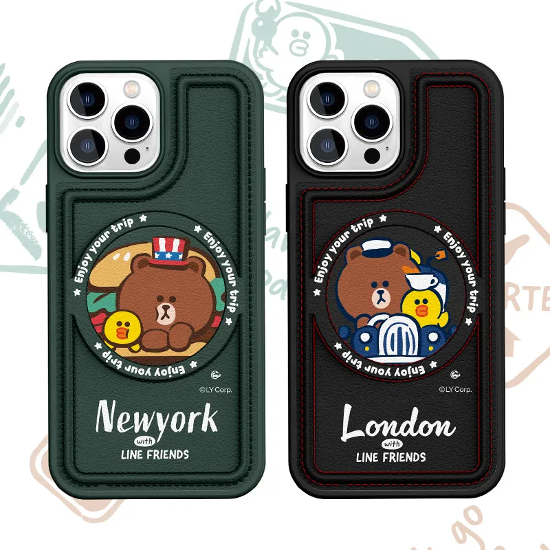 Line Friends MagSafe Shockproof Leatherette Case Back Cover