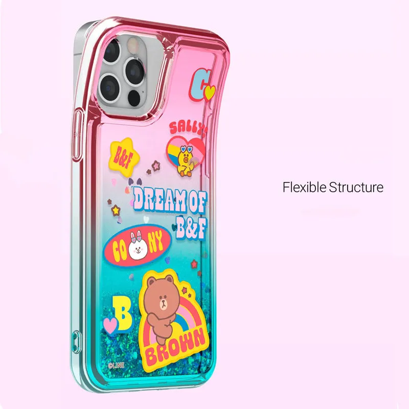 Line Friends Rainbow Bling Aqua Case Cover