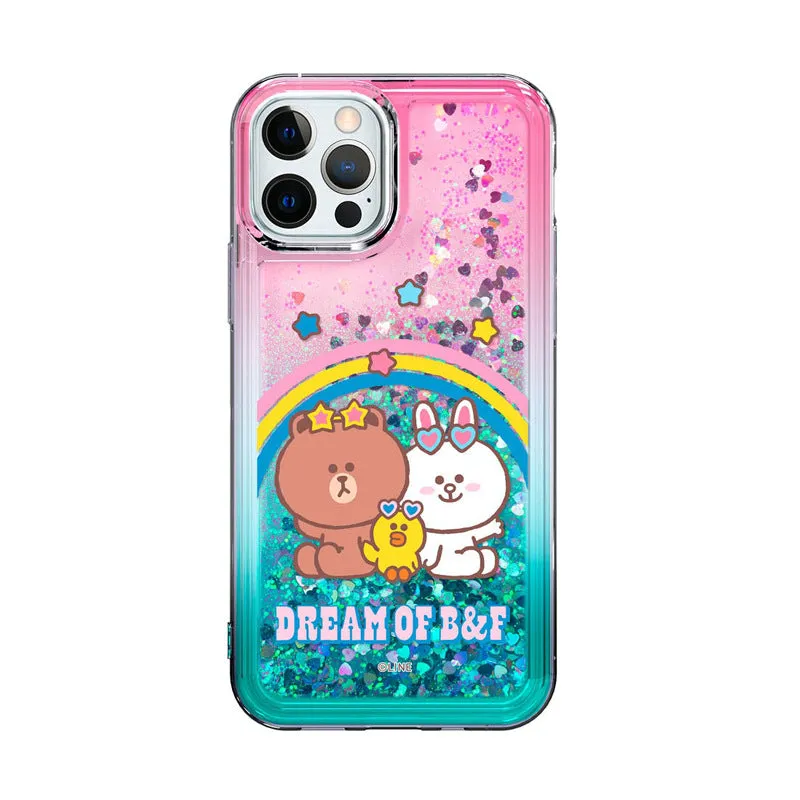 Line Friends Rainbow Bling Aqua Case Cover