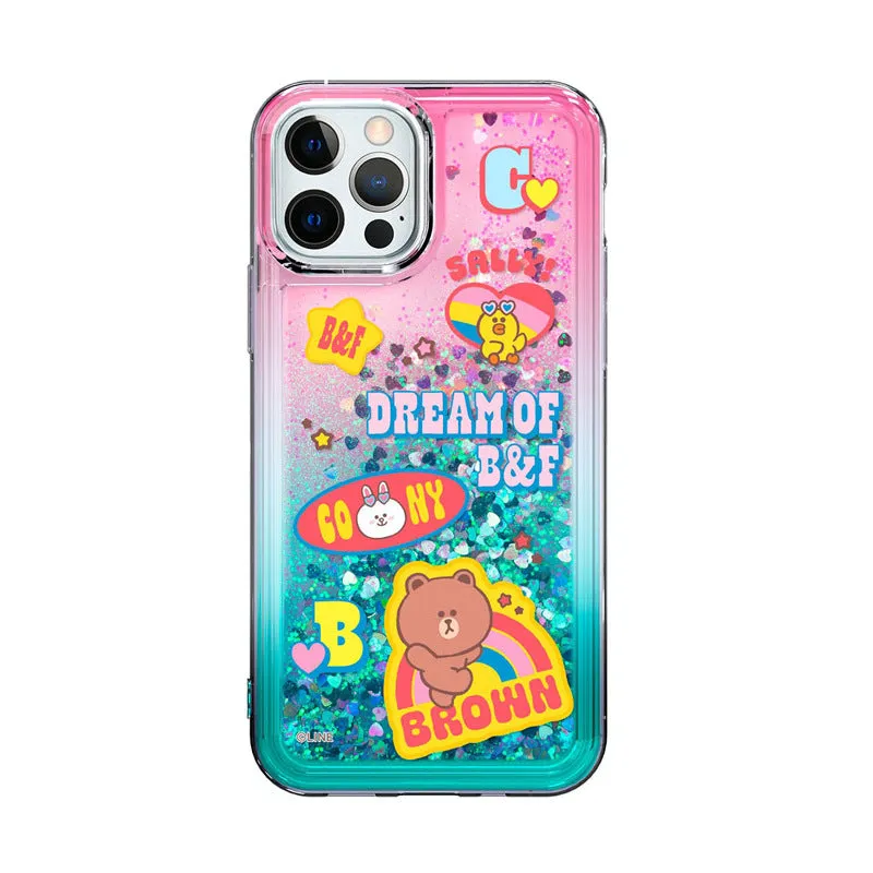 Line Friends Rainbow Bling Aqua Case Cover