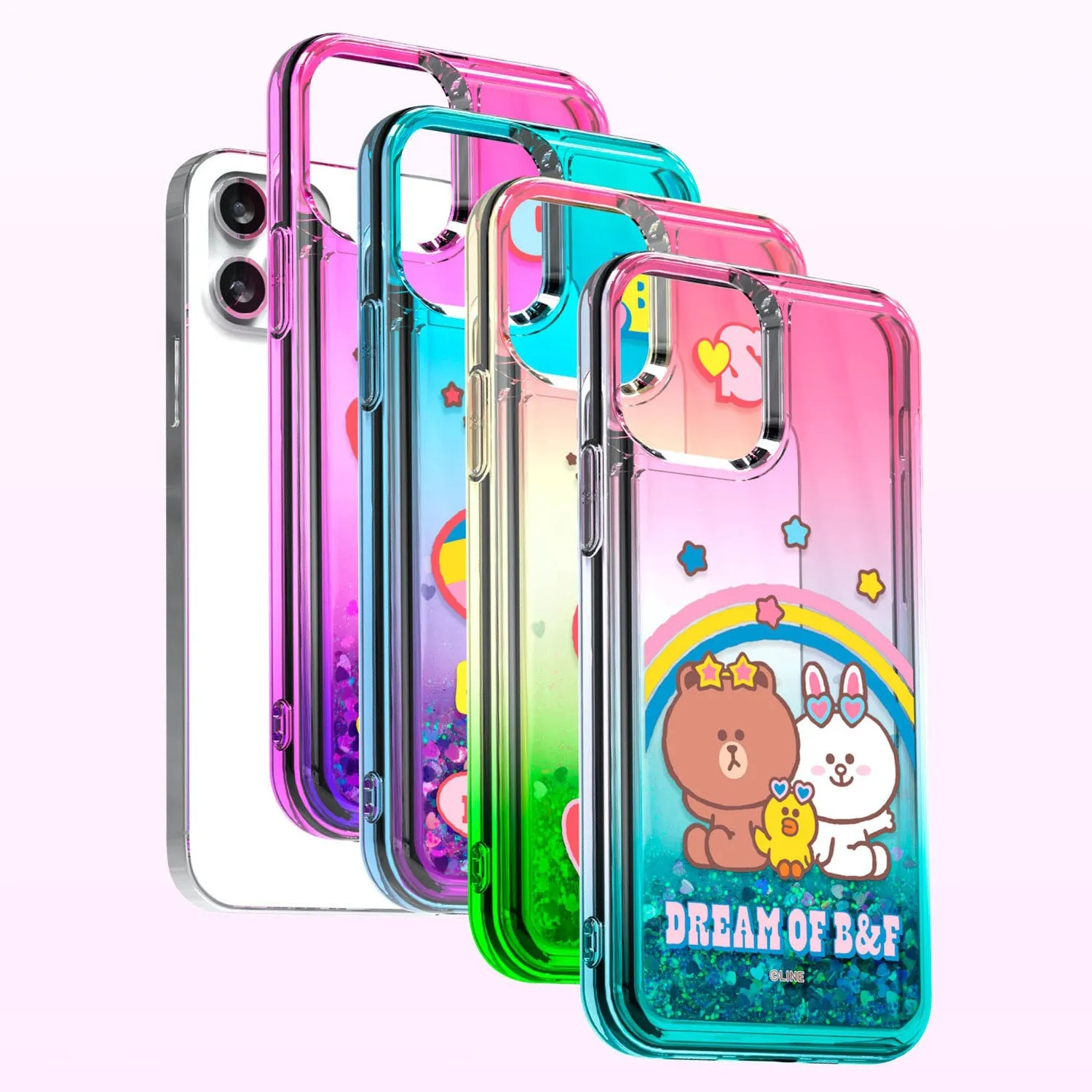 Line Friends Rainbow Bling Aqua Case Cover