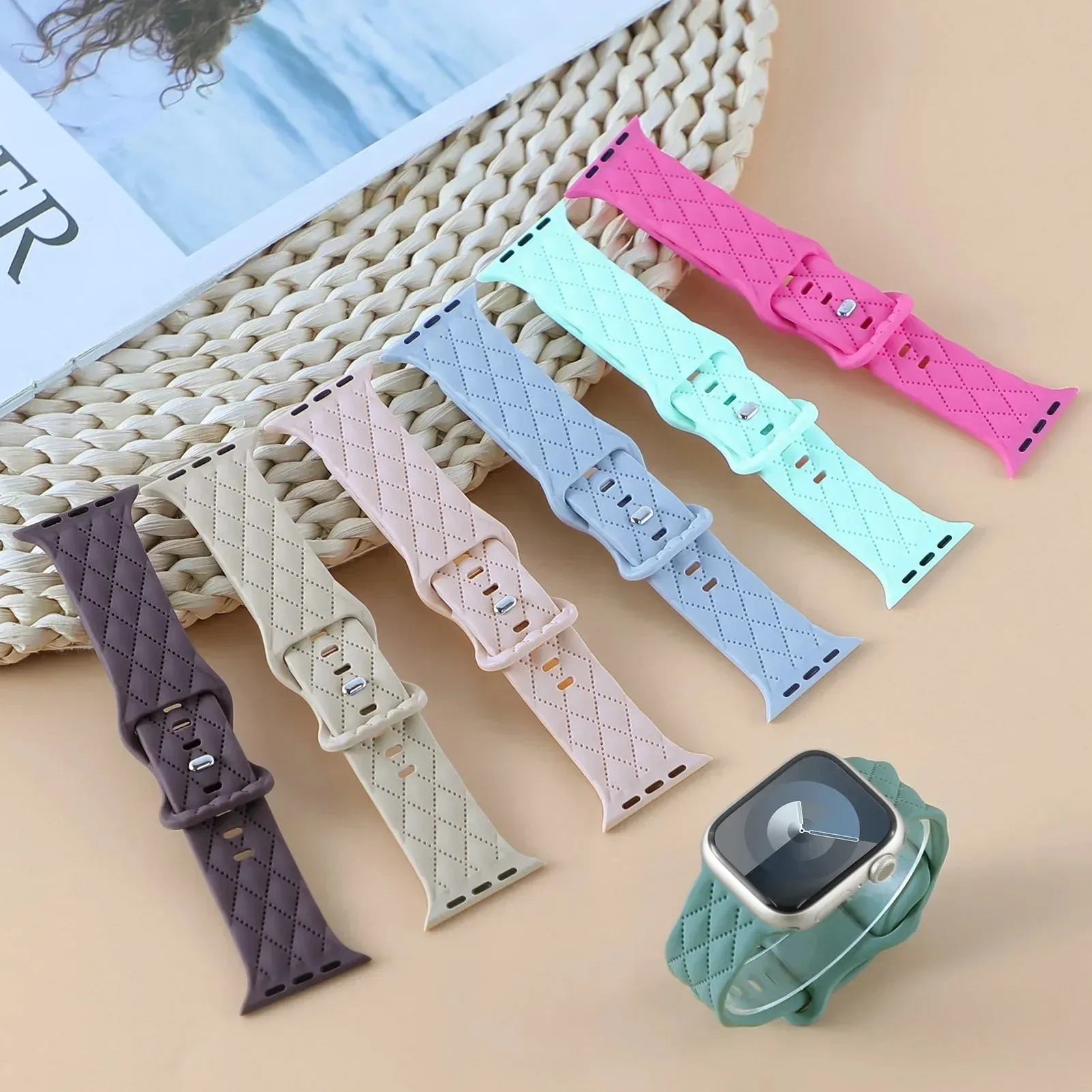 Lupe & Sabra's Signature Carve Silicone Watch Strap |  Milk Tea