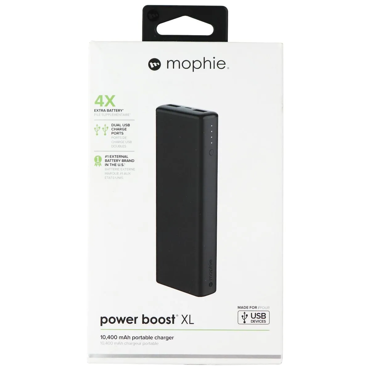 mophie Power Boost XL Dual USB Universal Portable Battery (10,400mAh ) - Black