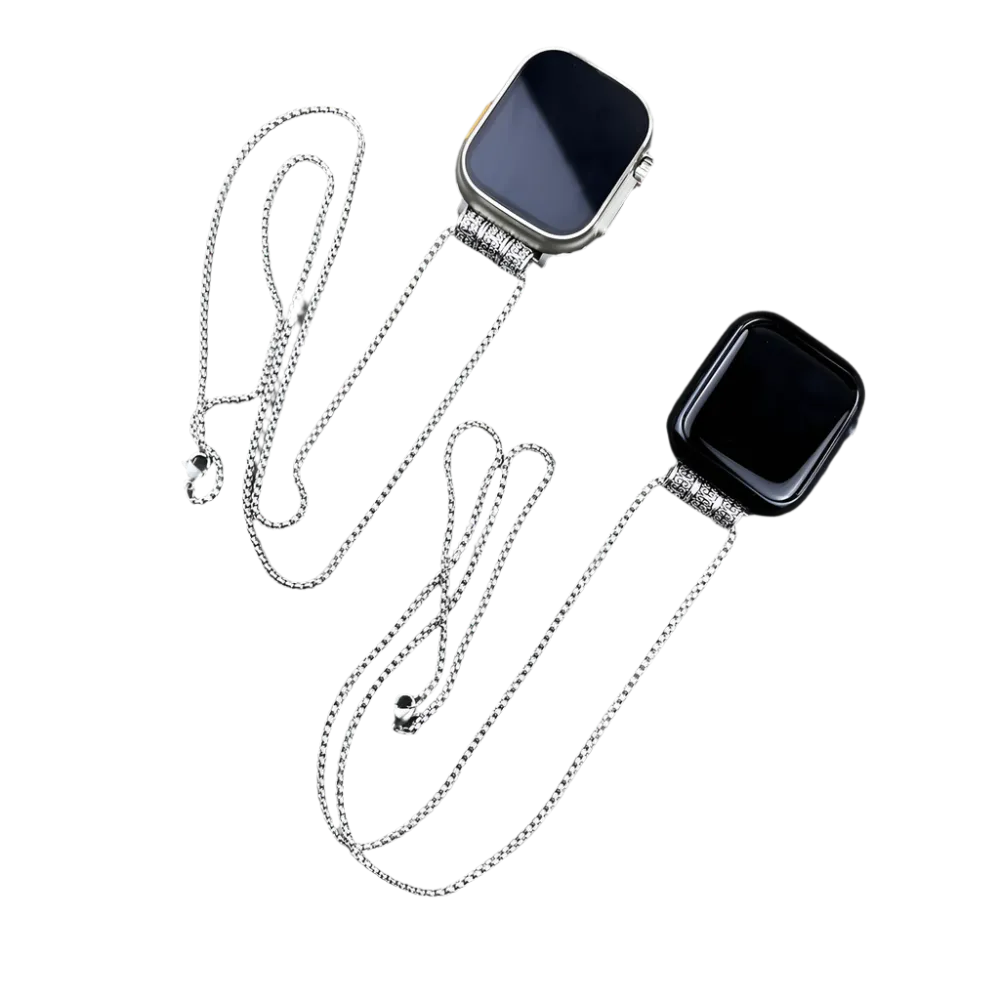 Necklace for apple watch Ultra2 ultra 49mm band iwatch 9 8 7 45mm 44mm se 6 5 4 44mm 40mm Stainless Steel Pendant Bracelet Link