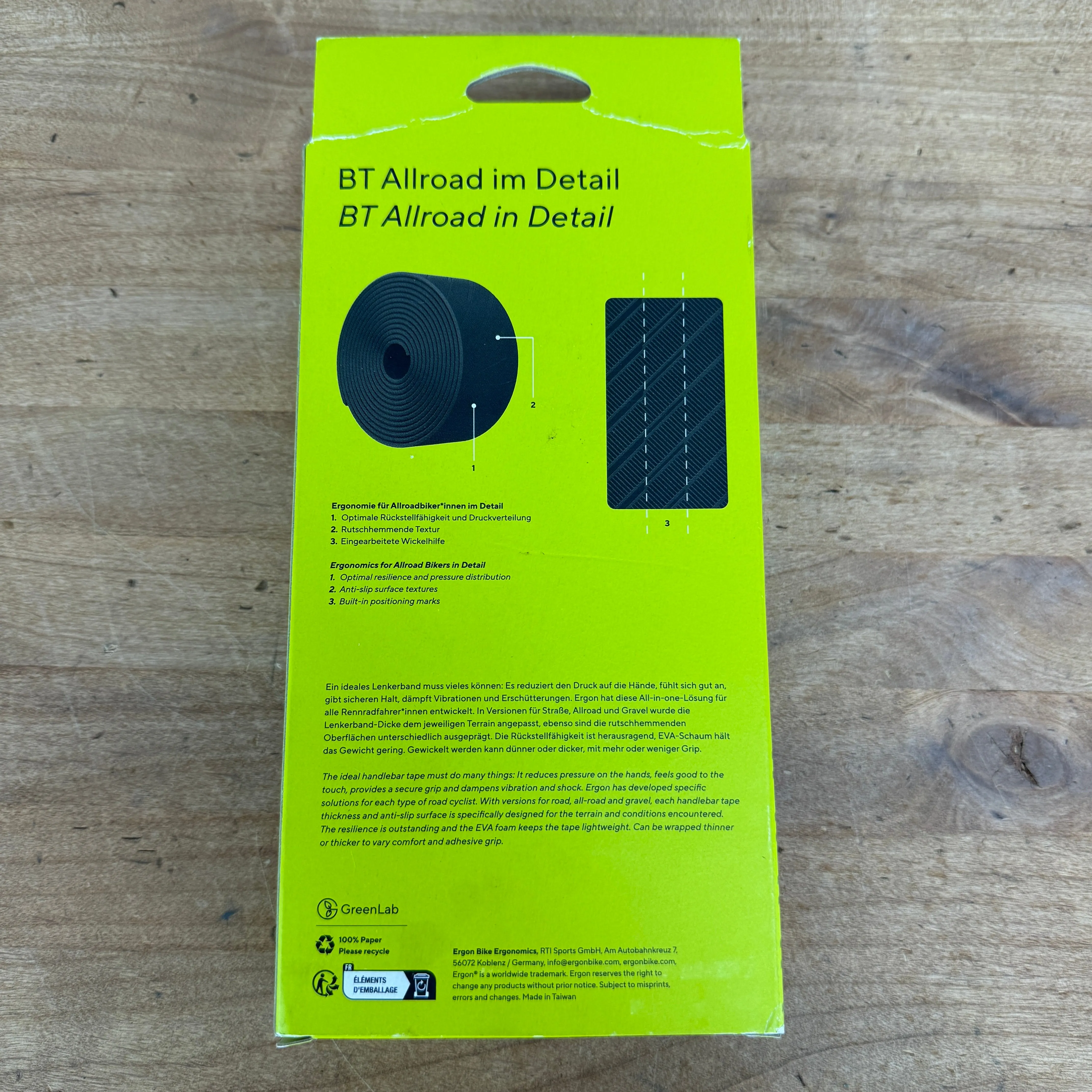 New! Ergon BT Allroad Bar Tape 2.5mm Black Cycling Accessories MSRP $38