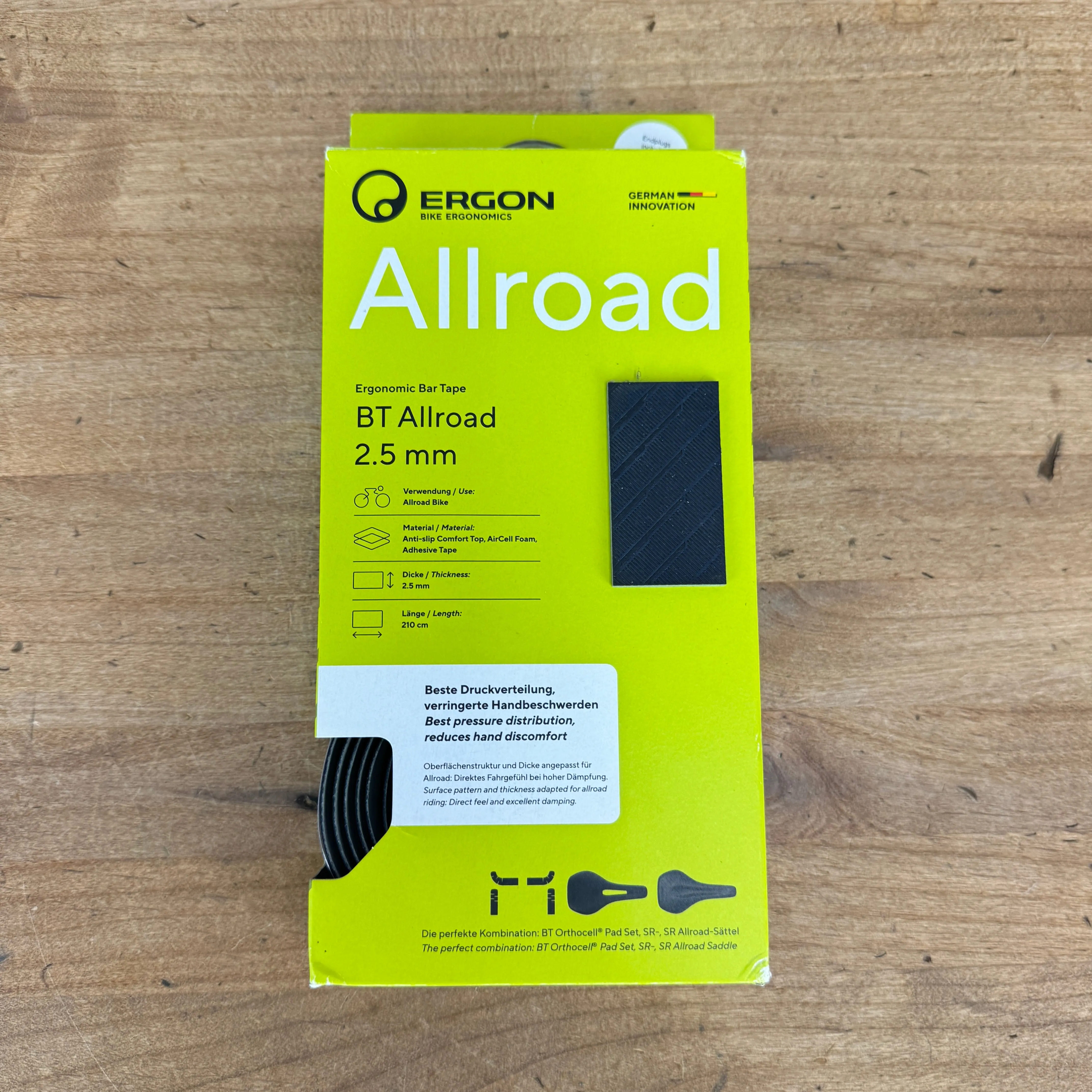 New! Ergon BT Allroad Bar Tape 2.5mm Black Cycling Accessories MSRP $38