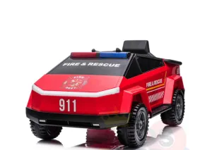 New Item 2025 Upgraded 4x4 | 12V Fire Officer Ride On For Kids | Rubber Wheels | Leather Seat | Remote | Ages 1-6