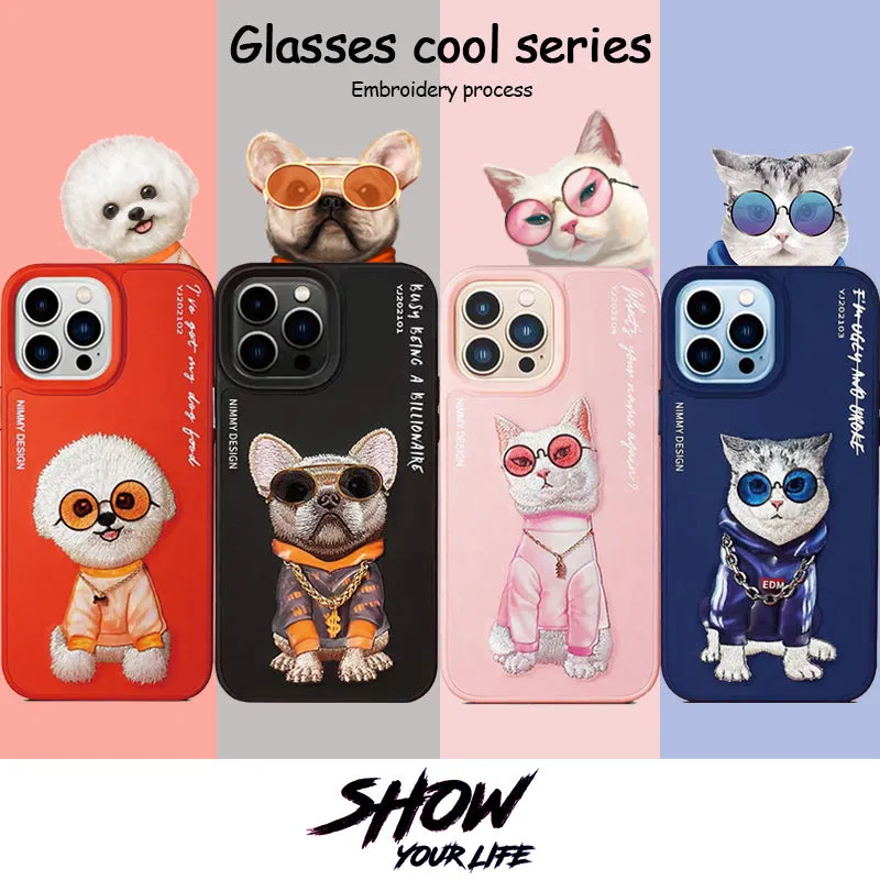 Nimmy Glasses Cool Embroidery Case Cover