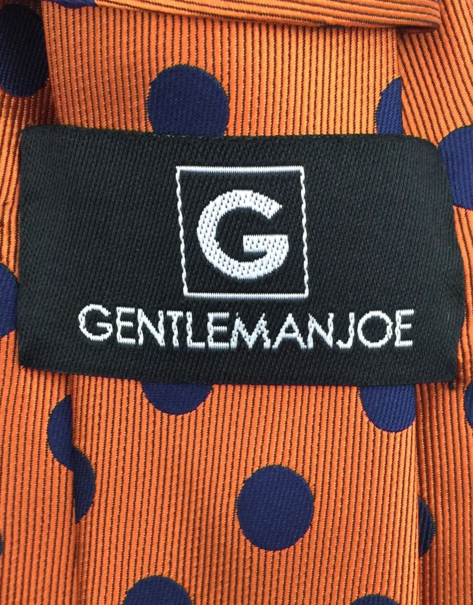 Orange & Navy Blue Polka Dot Tie