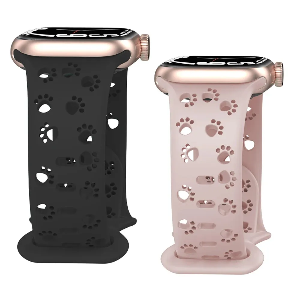 Paws & Play Hollow-Out Silicone Strap for Apple Watch - Pink