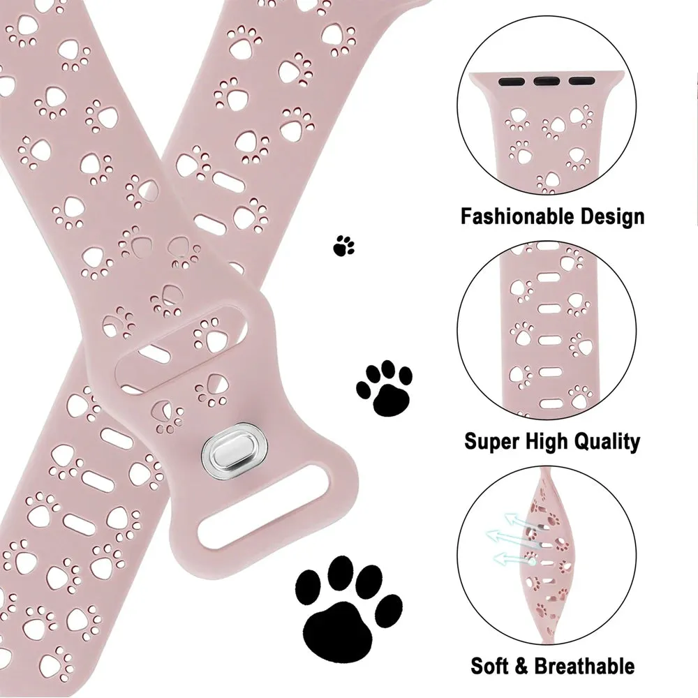 Paws & Play Hollow-Out Silicone Strap for Apple Watch - Pink