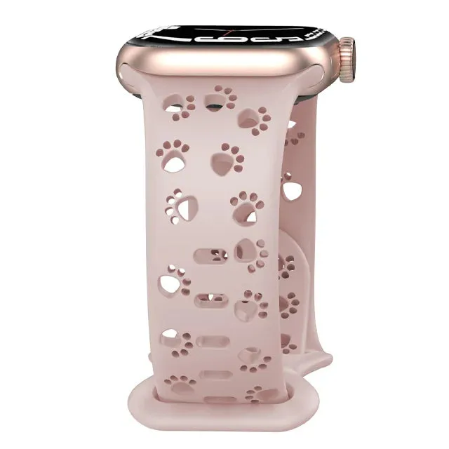 Paws & Play Hollow-Out Silicone Strap for Apple Watch - Pink